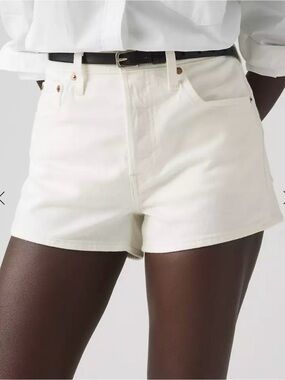 Levi's White Denim High-Rise Shorts